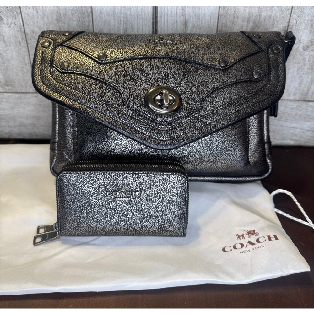 Coach Rhyder Gunmetal Bundle Bag Wallet Dust Bag